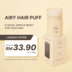 UU Project Airy Hair Puff, a lightweight talc-free hair puff for refreshing oily-looking roots and flat bangs.